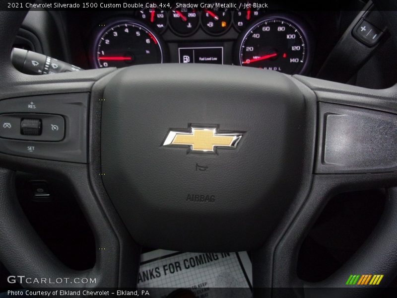 Shadow Gray Metallic / Jet Black 2021 Chevrolet Silverado 1500 Custom Double Cab 4x4