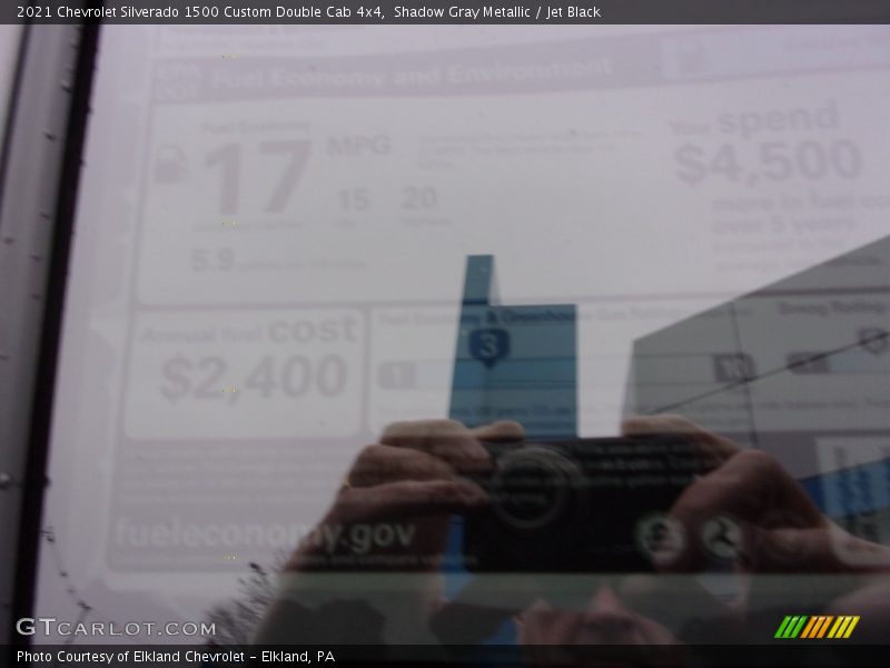 Shadow Gray Metallic / Jet Black 2021 Chevrolet Silverado 1500 Custom Double Cab 4x4