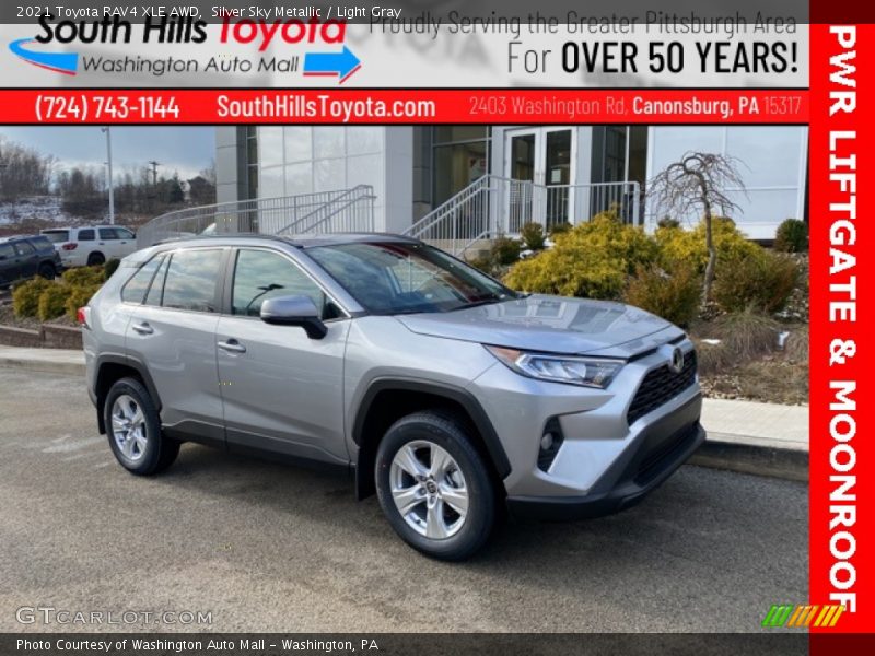 Silver Sky Metallic / Light Gray 2021 Toyota RAV4 XLE AWD