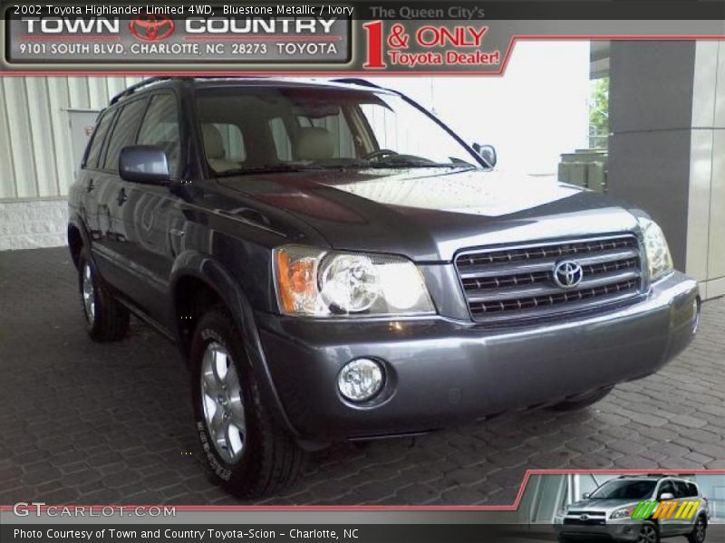 Bluestone Metallic / Ivory 2002 Toyota Highlander Limited 4WD