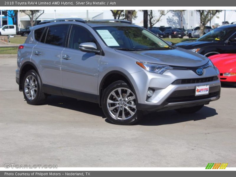 Silver Sky Metallic / Ash 2018 Toyota RAV4 Limited AWD Hybrid