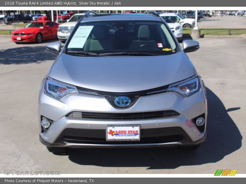 Silver Sky Metallic / Ash 2018 Toyota RAV4 Limited AWD Hybrid