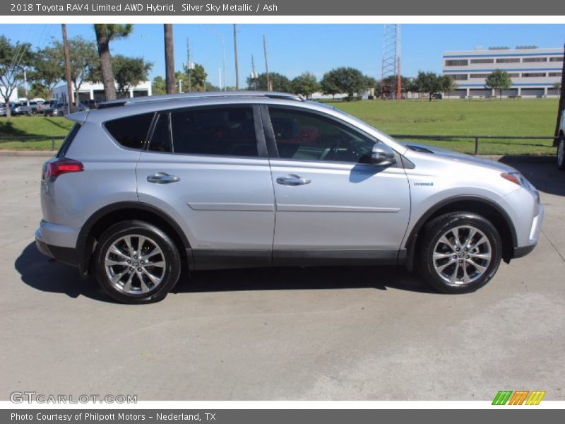Silver Sky Metallic / Ash 2018 Toyota RAV4 Limited AWD Hybrid