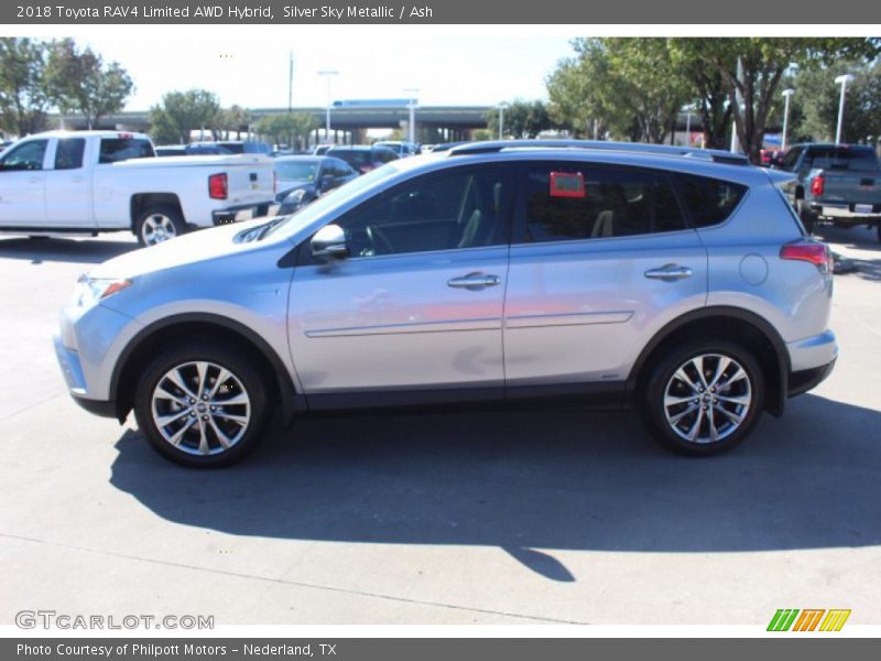 Silver Sky Metallic / Ash 2018 Toyota RAV4 Limited AWD Hybrid