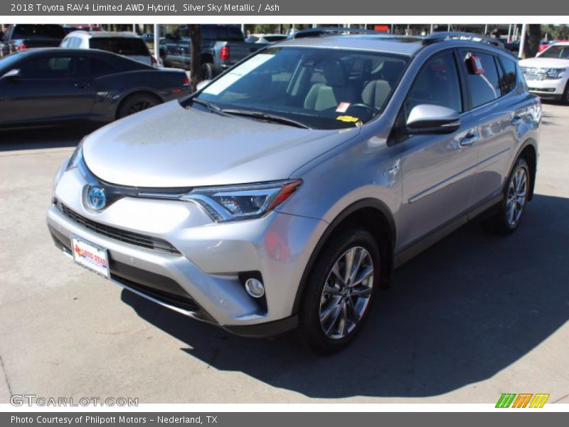 Silver Sky Metallic / Ash 2018 Toyota RAV4 Limited AWD Hybrid