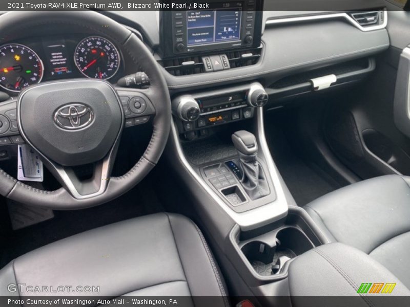 Blizzard White Pearl / Black 2021 Toyota RAV4 XLE Premium AWD