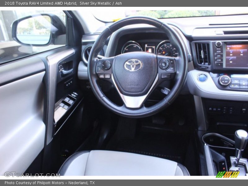 Silver Sky Metallic / Ash 2018 Toyota RAV4 Limited AWD Hybrid