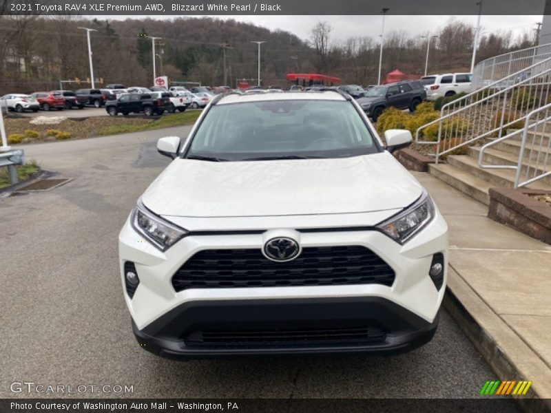 Blizzard White Pearl / Black 2021 Toyota RAV4 XLE Premium AWD