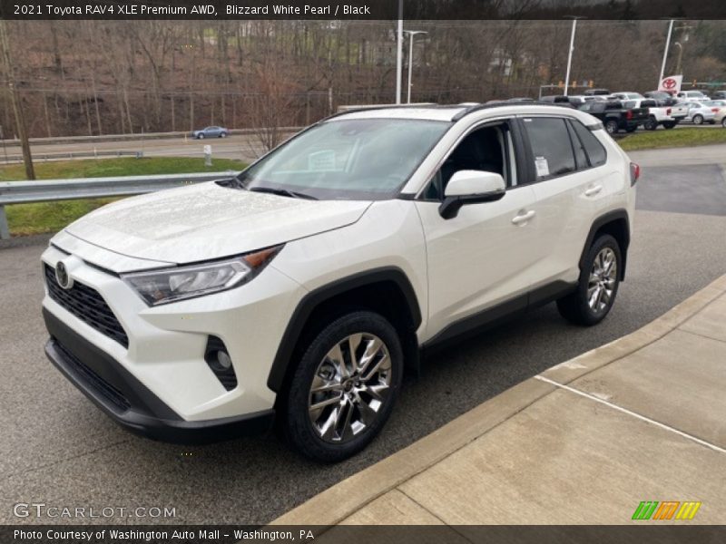 Blizzard White Pearl / Black 2021 Toyota RAV4 XLE Premium AWD