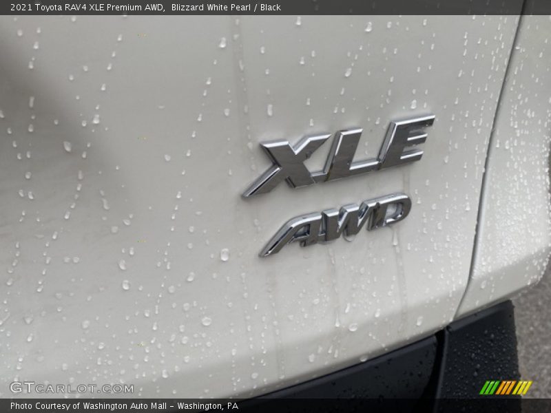 Blizzard White Pearl / Black 2021 Toyota RAV4 XLE Premium AWD