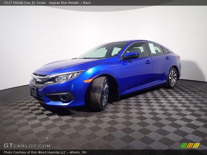 Aegean Blue Metallic / Black 2017 Honda Civic EX Sedan