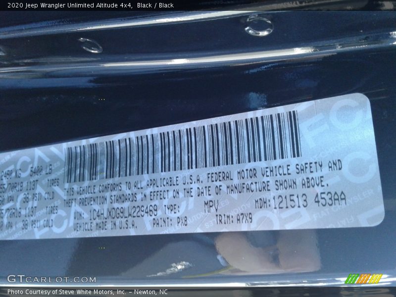 Black / Black 2020 Jeep Wrangler Unlimited Altitude 4x4