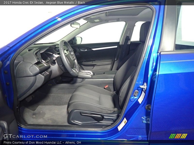 Aegean Blue Metallic / Black 2017 Honda Civic EX Sedan