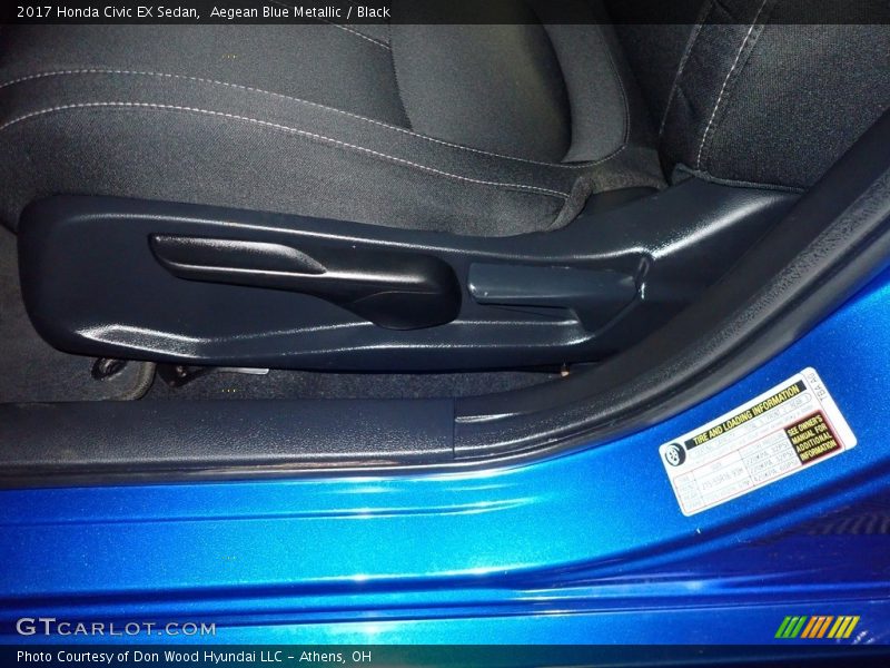 Aegean Blue Metallic / Black 2017 Honda Civic EX Sedan