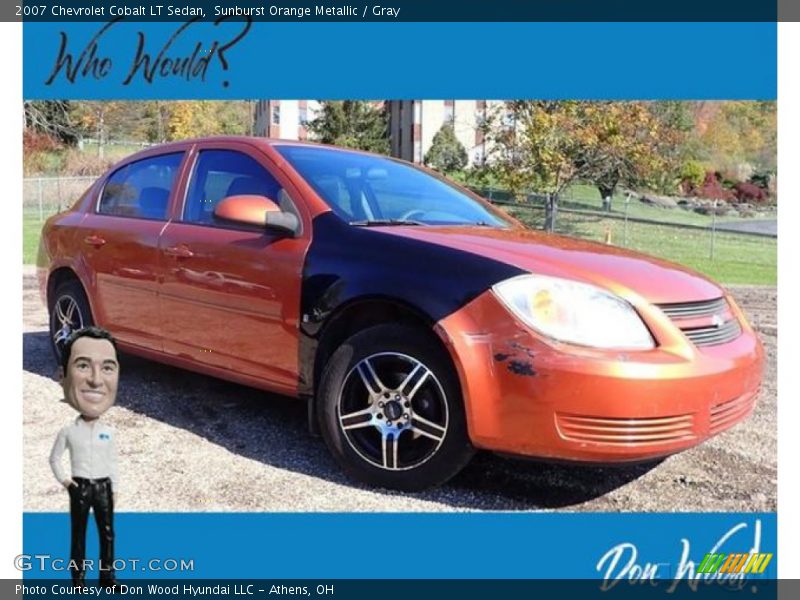 Sunburst Orange Metallic / Gray 2007 Chevrolet Cobalt LT Sedan