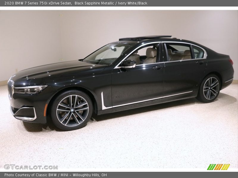 Black Sapphire Metallic / Ivory White/Black 2020 BMW 7 Series 750i xDrive Sedan