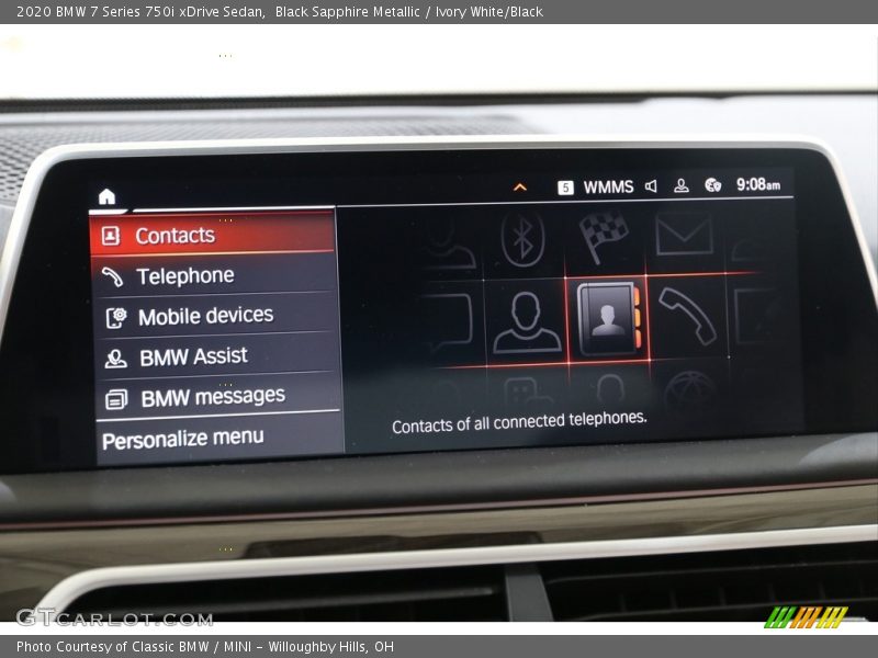 Black Sapphire Metallic / Ivory White/Black 2020 BMW 7 Series 750i xDrive Sedan