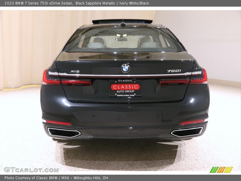 Black Sapphire Metallic / Ivory White/Black 2020 BMW 7 Series 750i xDrive Sedan