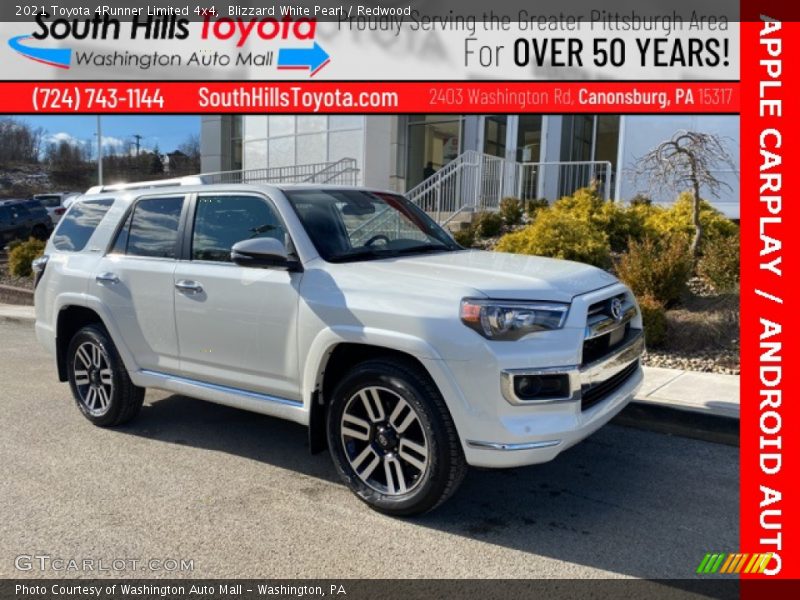 Blizzard White Pearl / Redwood 2021 Toyota 4Runner Limited 4x4