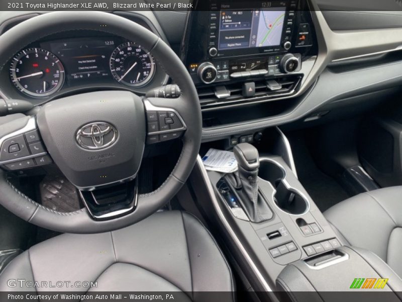 Blizzard White Pearl / Black 2021 Toyota Highlander XLE AWD