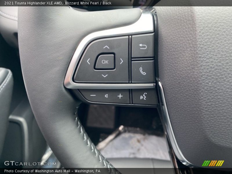 Blizzard White Pearl / Black 2021 Toyota Highlander XLE AWD