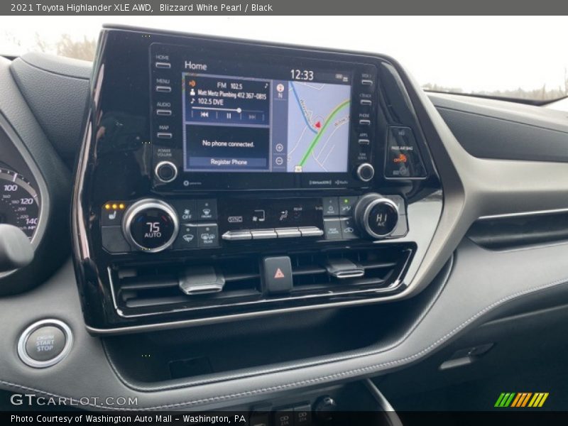 Blizzard White Pearl / Black 2021 Toyota Highlander XLE AWD