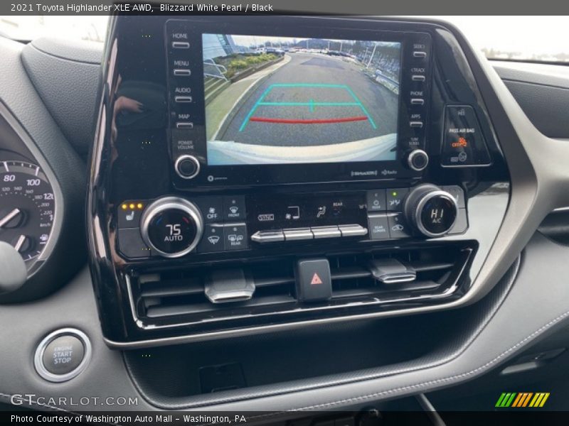 Blizzard White Pearl / Black 2021 Toyota Highlander XLE AWD