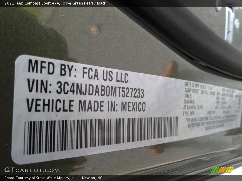 Olive Green Pearl / Black 2021 Jeep Compass Sport 4x4