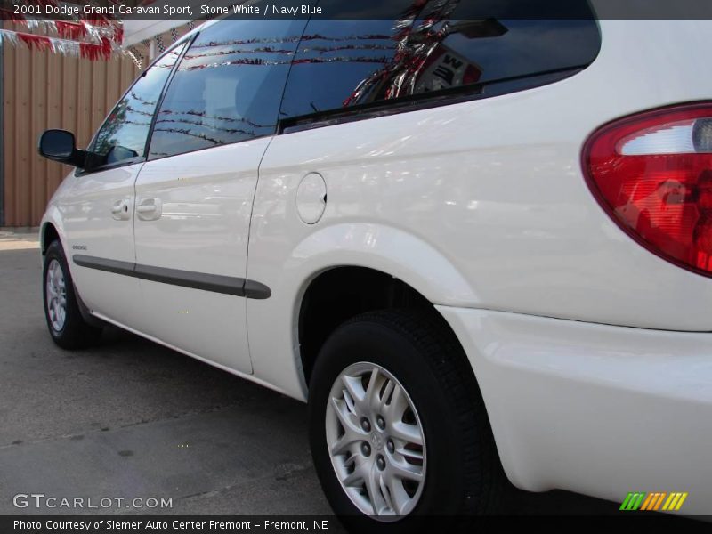 Stone White / Navy Blue 2001 Dodge Grand Caravan Sport