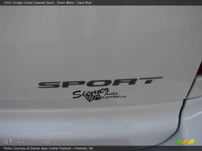 Stone White / Navy Blue 2001 Dodge Grand Caravan Sport