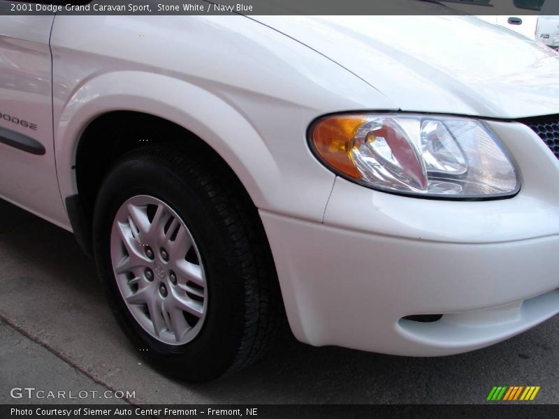 Stone White / Navy Blue 2001 Dodge Grand Caravan Sport