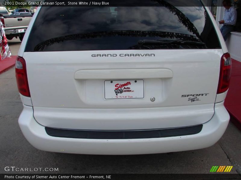 Stone White / Navy Blue 2001 Dodge Grand Caravan Sport