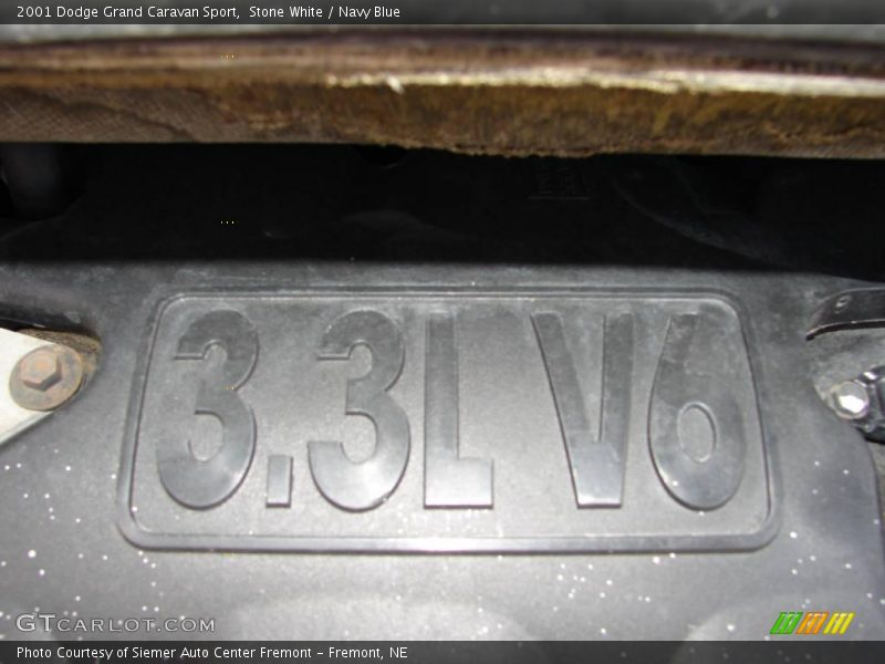 Stone White / Navy Blue 2001 Dodge Grand Caravan Sport