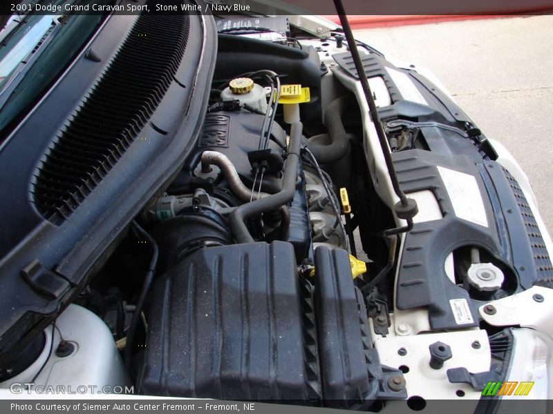 Stone White / Navy Blue 2001 Dodge Grand Caravan Sport