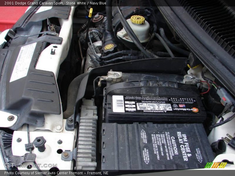 Stone White / Navy Blue 2001 Dodge Grand Caravan Sport