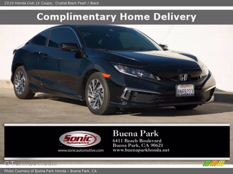 Crystal Black Pearl / Black 2019 Honda Civic LX Coupe