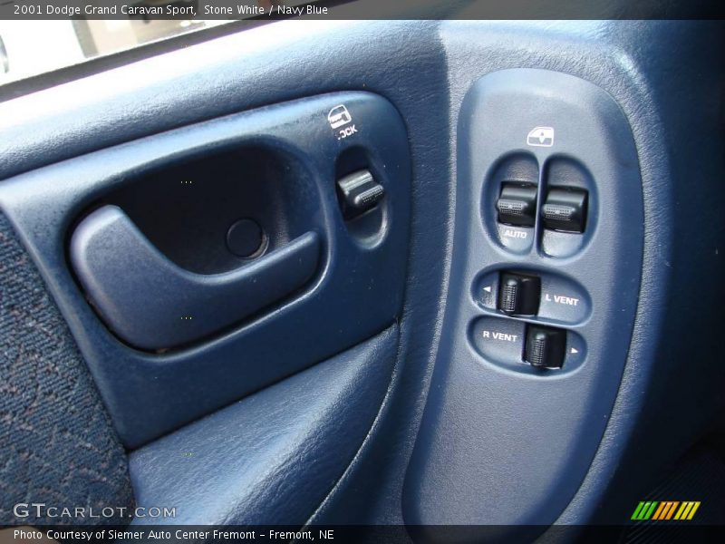 Stone White / Navy Blue 2001 Dodge Grand Caravan Sport