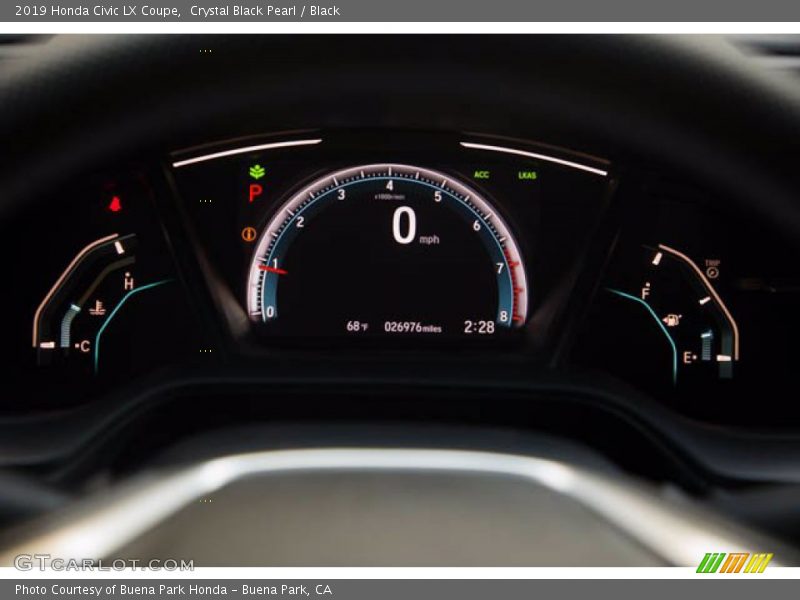 Crystal Black Pearl / Black 2019 Honda Civic LX Coupe
