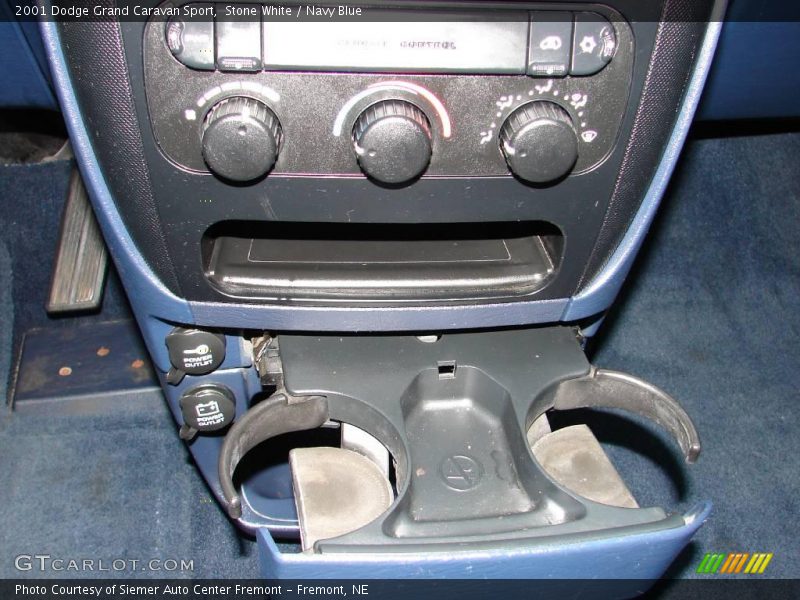 Stone White / Navy Blue 2001 Dodge Grand Caravan Sport
