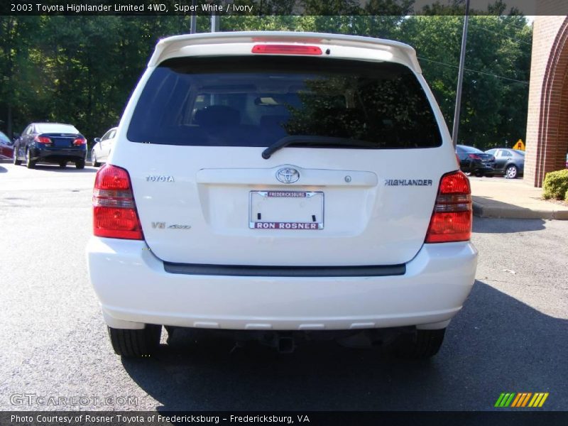 Super White / Ivory 2003 Toyota Highlander Limited 4WD