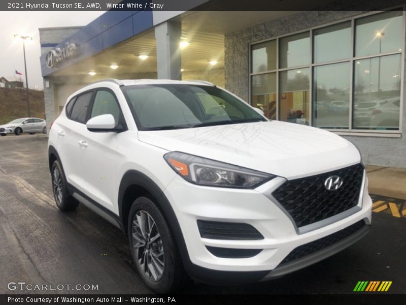 Winter White / Gray 2021 Hyundai Tucson SEL AWD