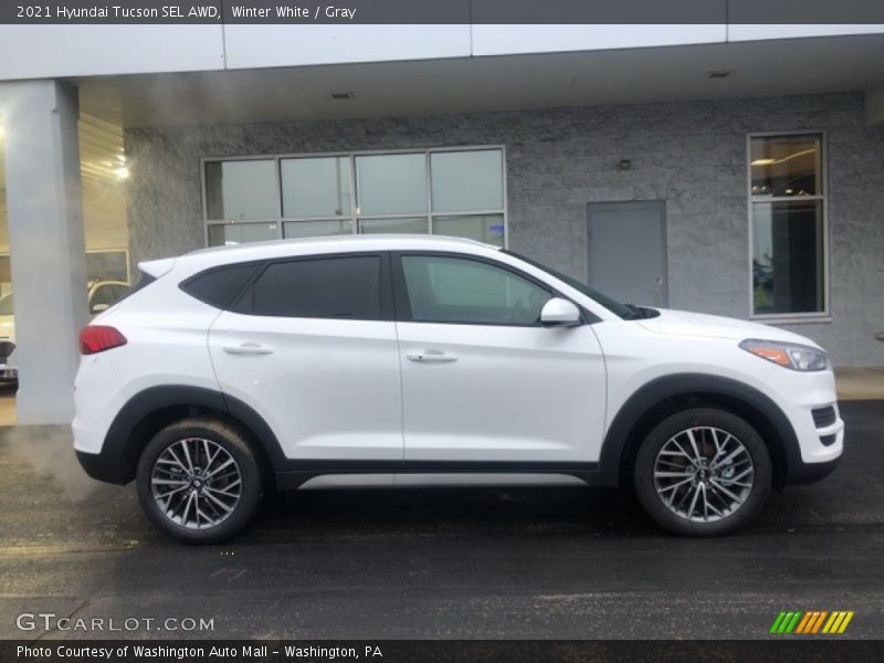 Winter White / Gray 2021 Hyundai Tucson SEL AWD