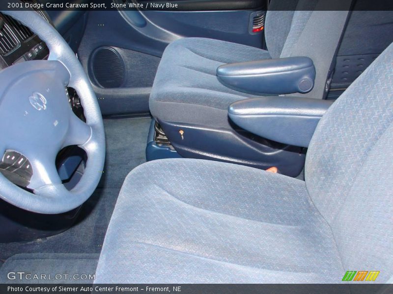 Stone White / Navy Blue 2001 Dodge Grand Caravan Sport