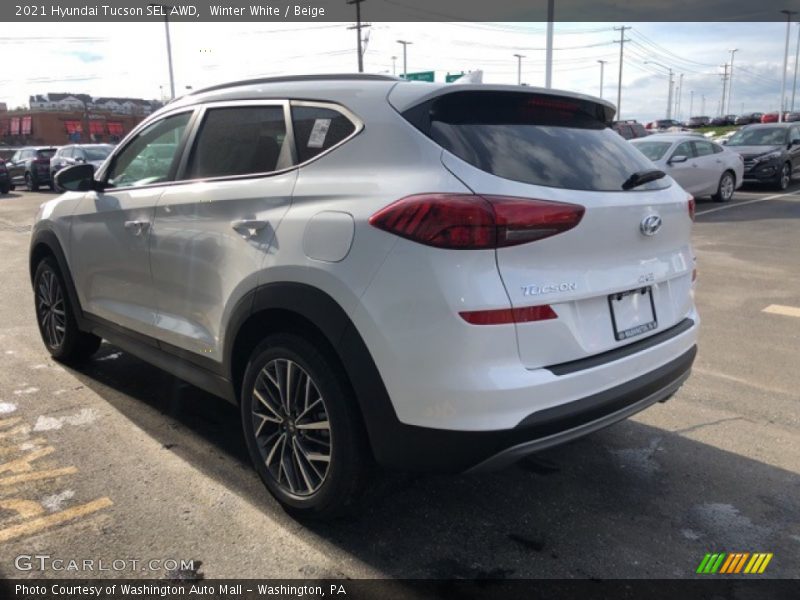 Winter White / Beige 2021 Hyundai Tucson SEL AWD