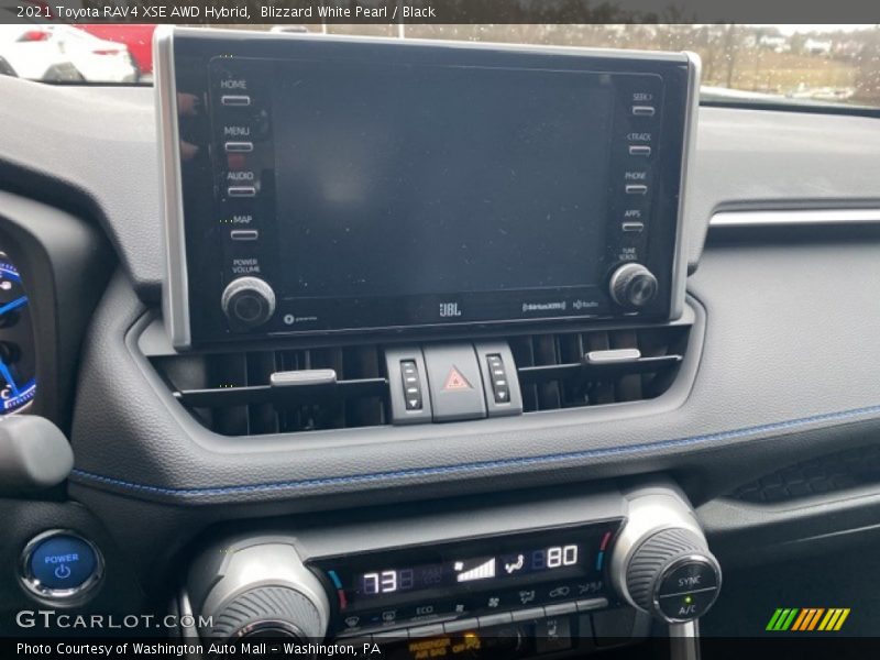 Blizzard White Pearl / Black 2021 Toyota RAV4 XSE AWD Hybrid