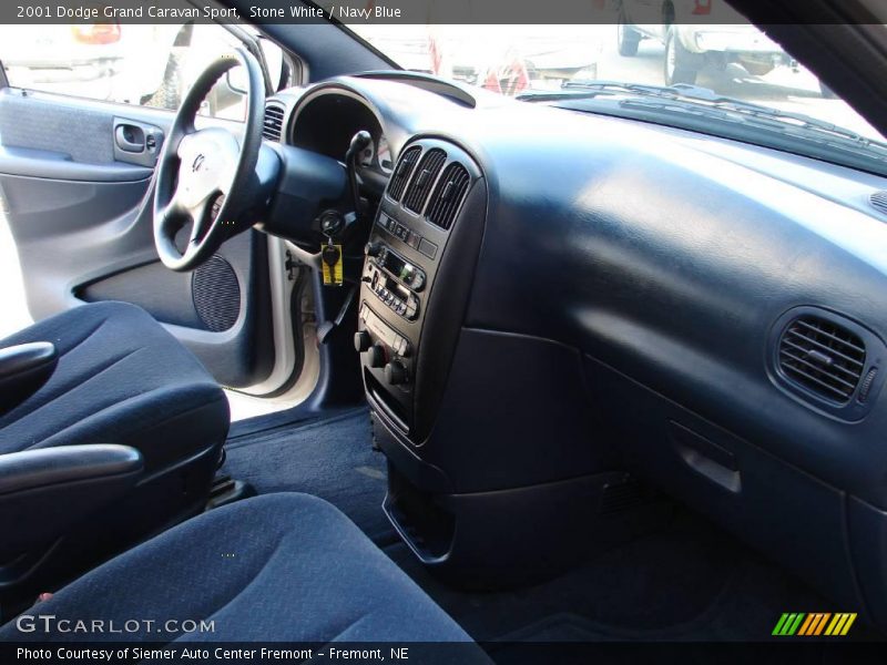 Stone White / Navy Blue 2001 Dodge Grand Caravan Sport