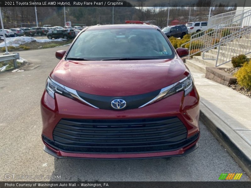 Ruby Flare Pearl / Graphite 2021 Toyota Sienna LE AWD Hybrid