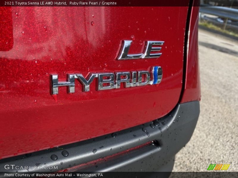 Ruby Flare Pearl / Graphite 2021 Toyota Sienna LE AWD Hybrid
