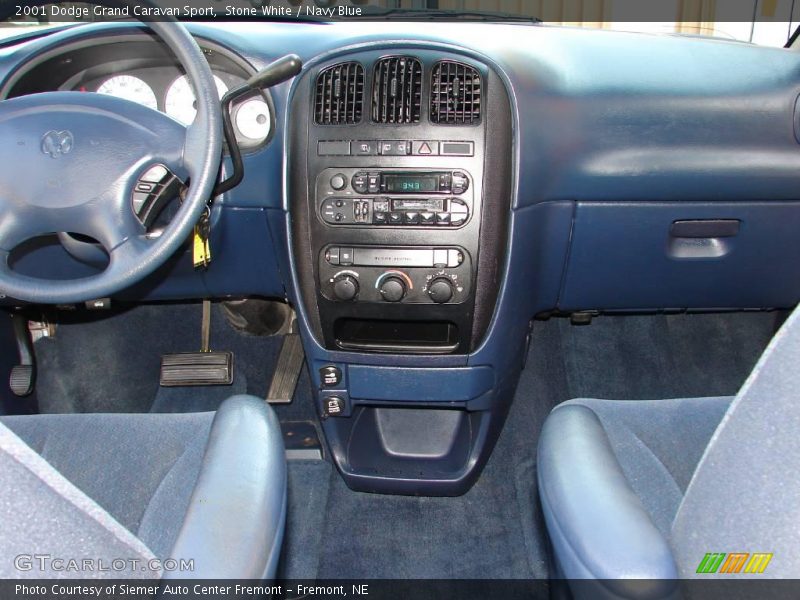 Stone White / Navy Blue 2001 Dodge Grand Caravan Sport
