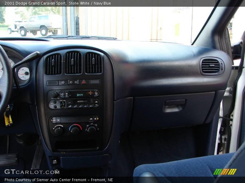 Stone White / Navy Blue 2001 Dodge Grand Caravan Sport